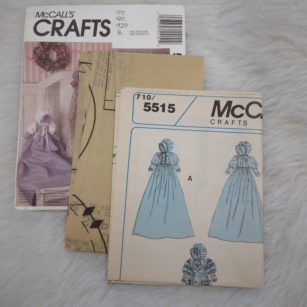 MCCALL'S  5515 Heirloom Dolls, Soft Stuffed Dolls With 8 Gown Variations